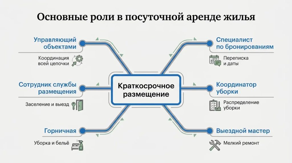 Основные роли в посуточной аренде